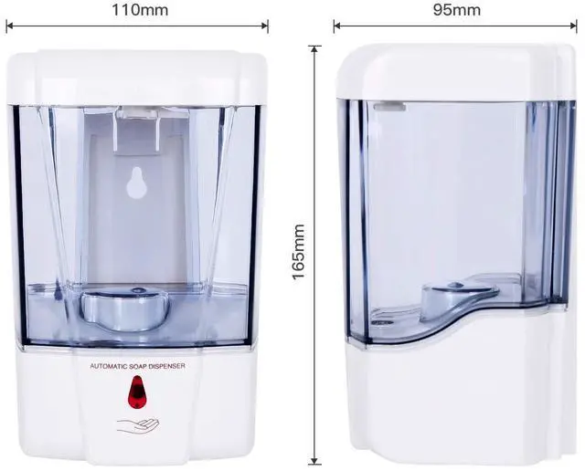 Alt view image 7 of 7 - Soap Dispenser, Touchless Hand Sanitizer Dispenser Wall Mount Automatic Kitchen Soap Dispenser for Commercial Home, Office, 600ml/20oz