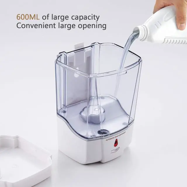 Alt view image 3 of 7 - Soap Dispenser, Touchless Hand Sanitizer Dispenser Wall Mount Automatic Kitchen Soap Dispenser for Commercial Home, Office, 600ml/20oz