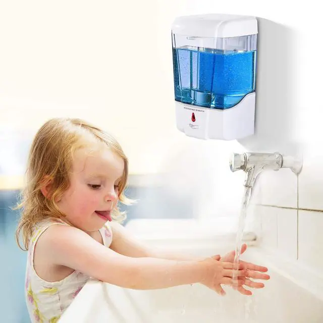 Alt view image 6 of 7 - Soap Dispenser, Touchless Hand Sanitizer Dispenser Wall Mount Automatic Kitchen Soap Dispenser for Commercial Home, Office, 600ml/20oz