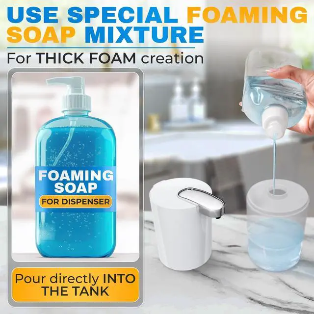 Alt view image 5 of 7 - Automatic Soap Dispenser Touchless - 13.5 Oz Automatic Hand Soap Dispenser, 4-Level Adjustable Foaming, Rechargeable and Long-Lasting, Good for Kitchen, Bathroom, Hotels, Great as Home Essentials Gift