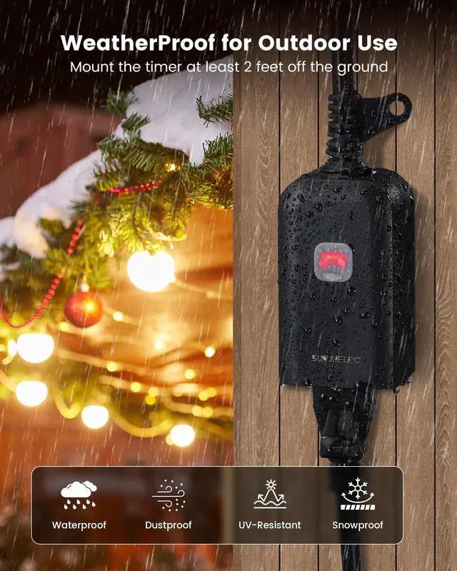Alt view image 5 of 7 - Outdoor Remote Control Outlet, Wireless Waterproof Remote Power Switch, 15 AMP, 100 FT Range, 1 Remote 1 Outlet, Electrical Plug for for Outdoor Lights (Battery Included)