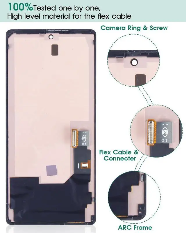 Alt view image 6 of 6 - OLED for Google Pixel 6 LCD Screen Replacement for Google Pixel 6 LCD Display Touch Screen Display Assembly Repair Kits with Frame GB7N6, G9S9B16, G9S9B, GR1YH (with Fingerprint Function)