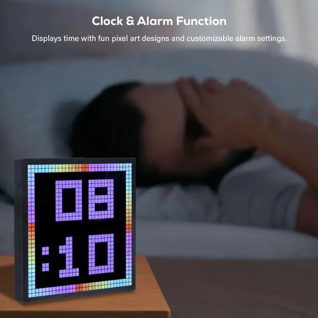 Alt view image 5 of 7 - Tech Solutions Smart Bluetooth Pixel Frame 32x32 Programmable RGB LED Display for Art, Animations, Digital Clock, DIY Decor, and Gaming Accessories