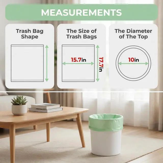 Alt view image 6 of 7 - Small Trash Bags 1.2 Gallon: YHEEL Bathroom Trash Bags Unscented Small Garbage Bags Strong Leak-Proof Trash Liners for Office Bedroom - 150 Counts