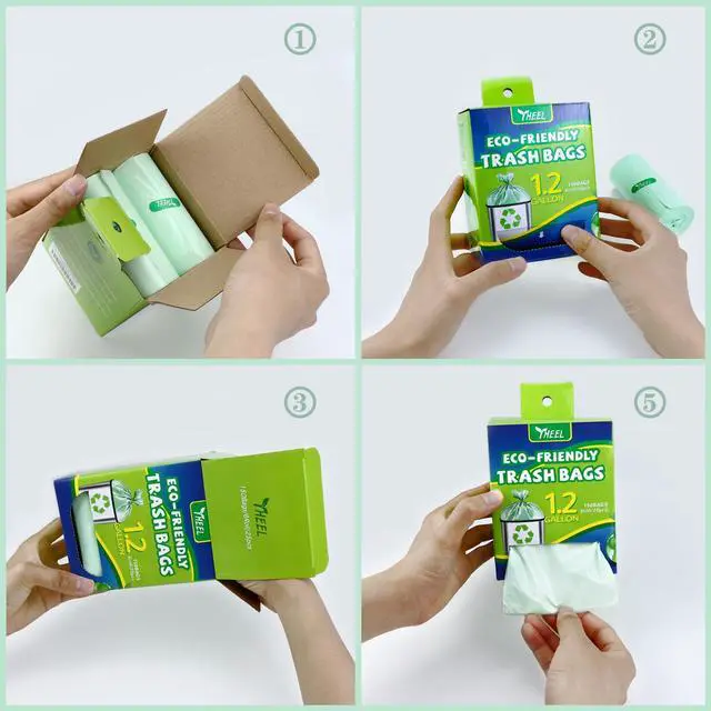 Alt view image 7 of 7 - Small Trash Bags 1.2 Gallon: YHEEL Bathroom Trash Bags Unscented Small Garbage Bags Strong Leak-Proof Trash Liners for Office Bedroom - 150 Counts