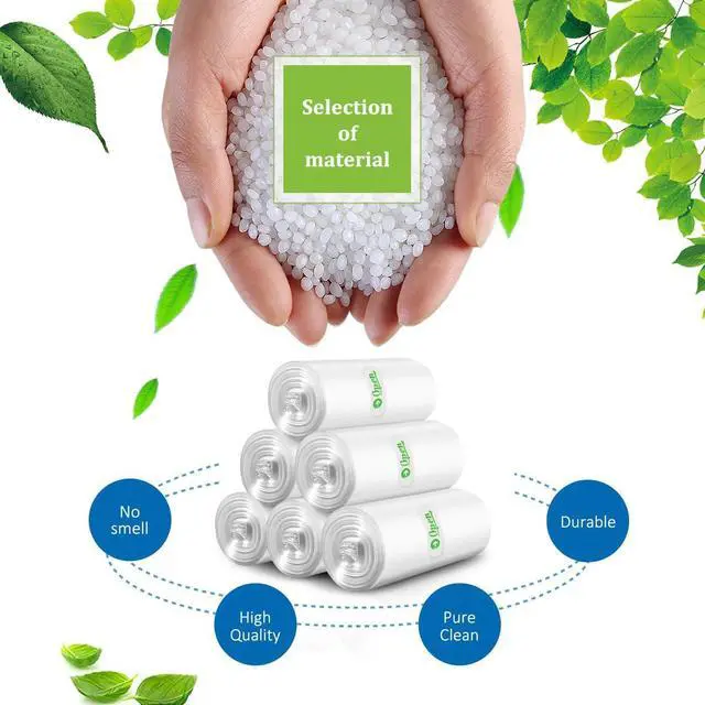 Alt view image 7 of 7 - 3 Gallon 300 Counts Small Trash Bags 3 Gallon 3.1 Gallon 3.2 Gallon fit 10 liter Garbage Bags by Teivio, Waste Basket Bags,Bathroom Trash Can Bin Liners, Plastic Bags for home office kitchen, Clear