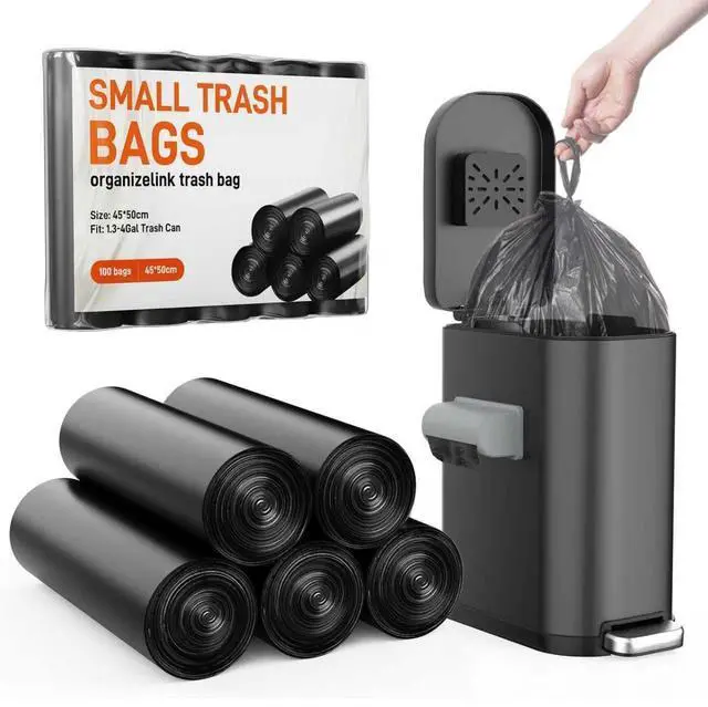 Main image of 3 Gallon Small Trash Bags (5L12L) 100 Count Black Mini Garbage Bags, Unscented Wastebasket Liners for Bathroom, Bedroom, Office, and Desk