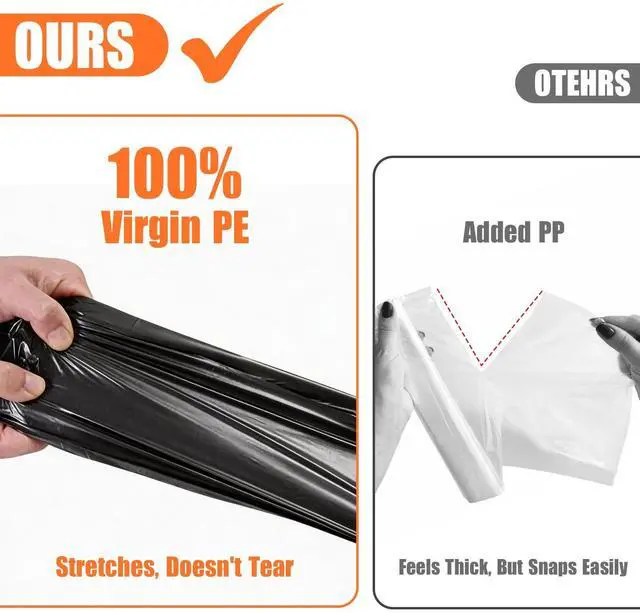 Alt view image 6 of 7 - 3 Gallon Small Trash Bags (5L12L) 100 Count Black Mini Garbage Bags, Unscented Wastebasket Liners for Bathroom, Bedroom, Office, and Desk
