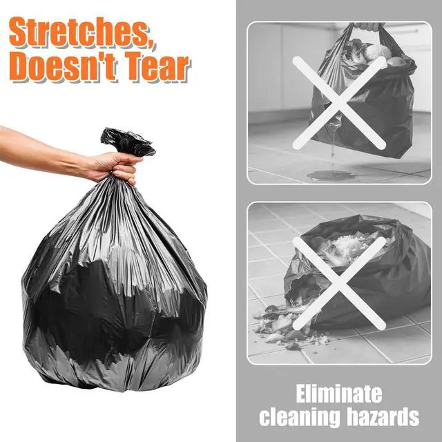 Alt view image 7 of 7 - 3 Gallon Small Trash Bags (5L12L) 100 Count Black Mini Garbage Bags, Unscented Wastebasket Liners for Bathroom, Bedroom, Office, and Desk