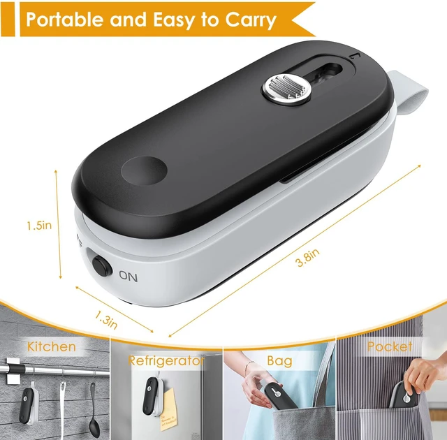 Alt view image 4 of 7 - Mini Bag Sealer, 2 in 1 Heat Sealer with Cutter, Portable Resealer Machine for Chip, Plastic Bags Food Storage Snacks (Batteries Included)
