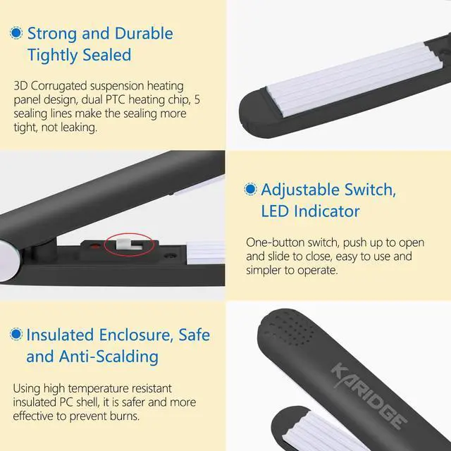 Alt view image 5 of 6 - chip Bag Sealer Mini, Handheld Heat Sealer for Chip Bags and Mylar Bags, Portable Bag Resealer for Food Storage - Black