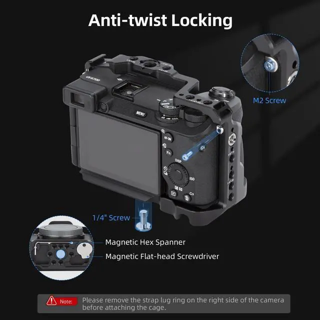 Alt view image 6 of 7 - a6700 Camera Cage for Sony A6700 / Alpha 6700 with Built-in Cold Shoe, NATO Rail and Arca Quick Release Plate - T-S12A