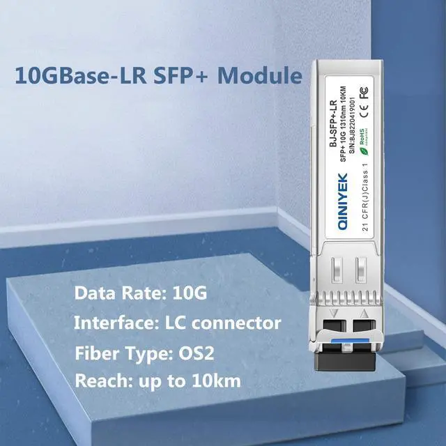 Alt view image 2 of 6 - 2Pack 10GBase-LR SFP+ Transceiver, 10G Singlemode SFP+ Duplex LC Module,Compatible for Cisco SFP-10G-LR, Ubiquiti UF-SM-10G,Meraki, Mikrotik, Supermicro, Netgear,SMF,1310nm,10~20km,DDM