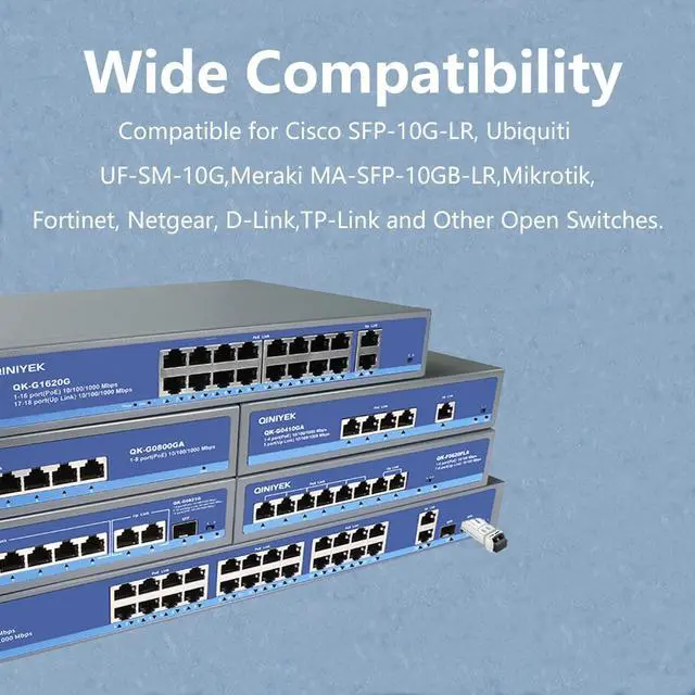 Alt view image 5 of 6 - 2Pack 10GBase-LR SFP+ Transceiver, 10G Singlemode SFP+ Duplex LC Module,Compatible for Cisco SFP-10G-LR, Ubiquiti UF-SM-10G,Meraki, Mikrotik, Supermicro, Netgear,SMF,1310nm,10~20km,DDM