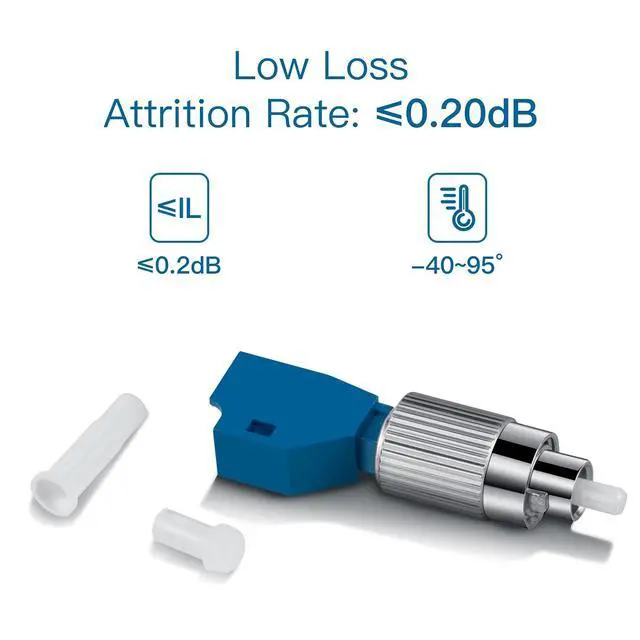 Alt view image 3 of 6 - 4 Pcs Single Mode 9/125 FC Male to LC Female VFL Fiber Optic Adapter Convertor and 4 Pcs Singlemode LC/UPC Fiber Optic Loopback Adapter Tester - Connector Test Plug for Optical Cable Testing