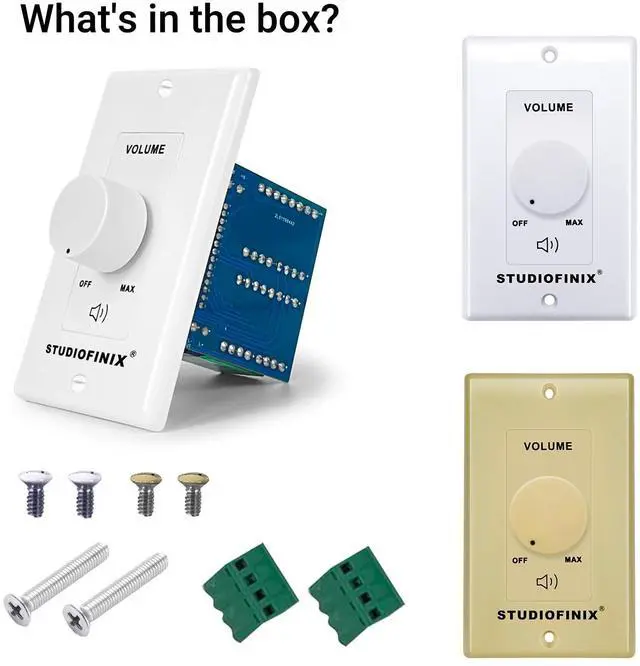 Alt view image 5 of 7 - 100W in Wall Volume Control Knob Matching Impedance - Home Audio Smart Speaker Stereo Controller Switch for Home Theater Indoor/Outdoor Remote Speakers