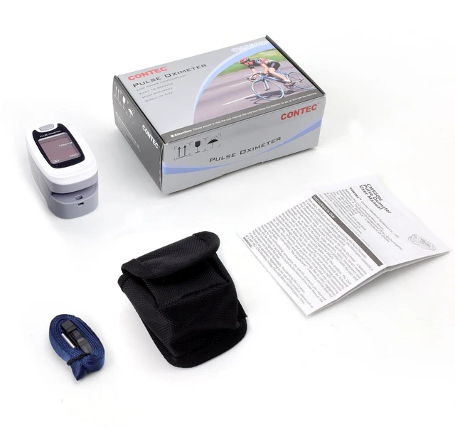 Alt view image 7 of 7 - Fingertip Pulse Oximeter Blood Oxygen Saturation Monitor W/Lanyard | CMS50M SpO2 & PR Readings Blood Oxygen Monitor, LED Display, Gray & White Pulse Oximeter for Home, Sports and Travel