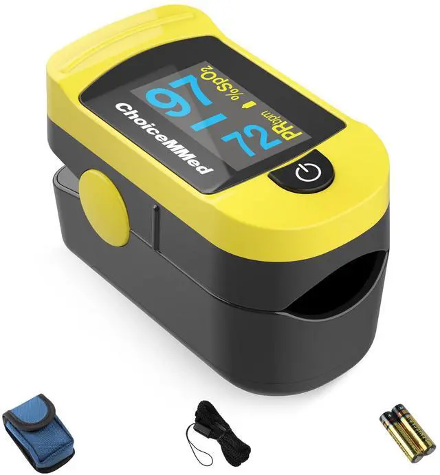 Main image of ChoiceMMed C20 Pulse Oximeter - Fingertip Pulse Oximeter Blood Oxygen Saturation Monitor - Large OLED Screen SPO2 Monitor with Lanyard and Carrying Case