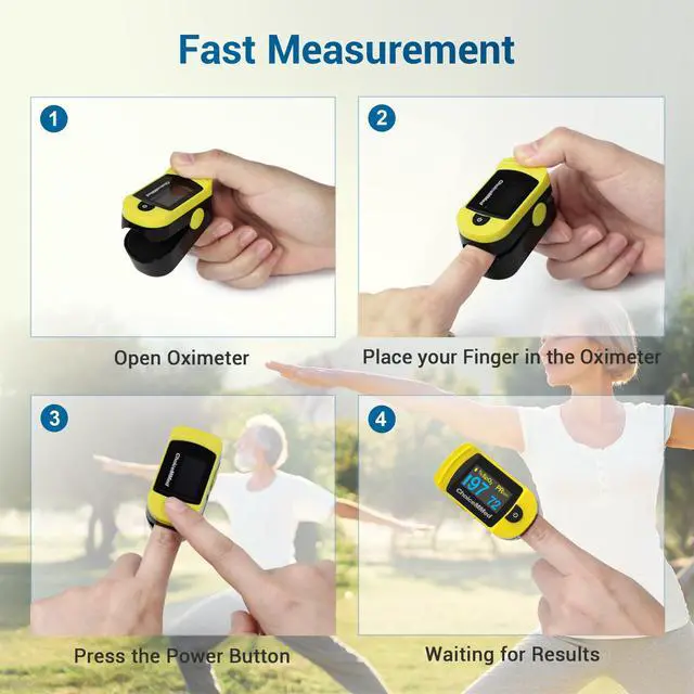 Alt view image 6 of 7 - ChoiceMMed C20 Pulse Oximeter - Fingertip Pulse Oximeter Blood Oxygen Saturation Monitor - Large OLED Screen SPO2 Monitor with Lanyard and Carrying Case