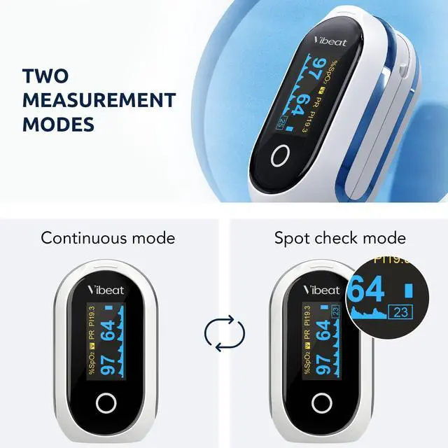 Alt view image 5 of 7 - Rechargeable Oxygen Meter Finger Pulse Oximeter, Bluetooth Fingertip Blood Oxygen Saturation Monitor with Pulse Rate, Batteries and Lanyard Included, Free APP