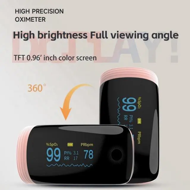 Alt view image 3 of 7 - Rechargeable Pulse Oximeter Fingertip Oxygen Monitor Fingertip with SpO2 Pulse Rate and PI OLED Precision Fast Oximeter SpO2 Reading Outdoor Sports Home (pink)