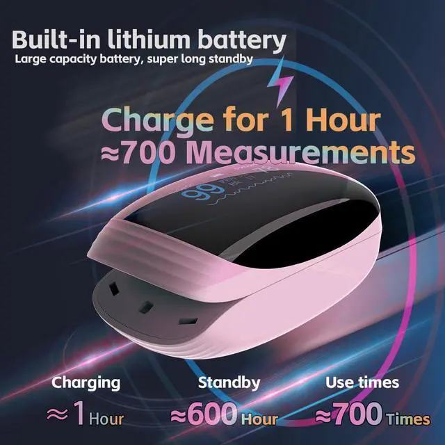 Alt view image 4 of 7 - Rechargeable Pulse Oximeter Fingertip Oxygen Monitor Fingertip with SpO2 Pulse Rate and PI OLED Precision Fast Oximeter SpO2 Reading Outdoor Sports Home (pink)