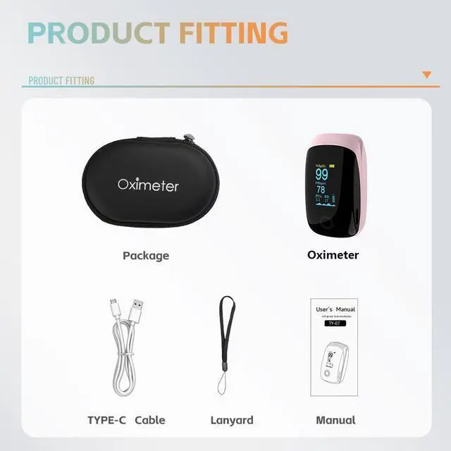 Alt view image 5 of 7 - Rechargeable Pulse Oximeter Fingertip Oxygen Monitor Fingertip with SpO2 Pulse Rate and PI OLED Precision Fast Oximeter SpO2 Reading Outdoor Sports Home (pink)