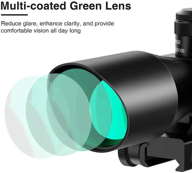 Alt view image 3 of 5 - 2.5-10x40 Red Green Illuminated Mil-dot Scope with Red/Green Laser Combo - Green Lens Color & Mounts