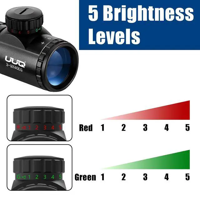Alt view image 3 of 7 - 3-9×40 Rifle Scope with Red/Green Illumination and Rangefinder Reticle-Fits 20mm Free Mounts,Waterproof and Fog-Proof