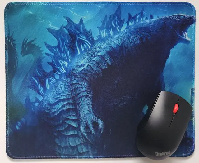 Alt view image 3 of 4 - Blue Heat Ray Dinosaurs T-rex Computer Mouse Pad Cool 12x10 Inches Table Mat for Gaming Office for Godzilla