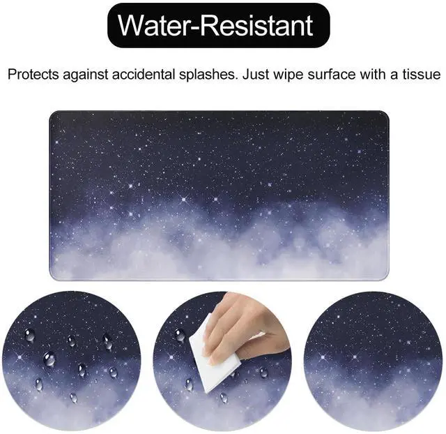 Alt view image 4 of 7 - 11.8x23.6 Inches Large Gaming Mouse Pad Mat with Stitched Edge Non-Slip Rubber Base Washable Resilient for Office Computers Laptop Table Mouse Pads Mats Accessory (Starry Sky)