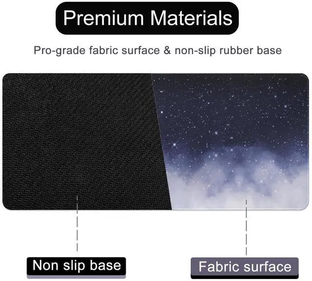 Alt view image 6 of 7 - 11.8x23.6 Inches Large Gaming Mouse Pad Mat with Stitched Edge Non-Slip Rubber Base Washable Resilient for Office Computers Laptop Table Mouse Pads Mats Accessory (Starry Sky)