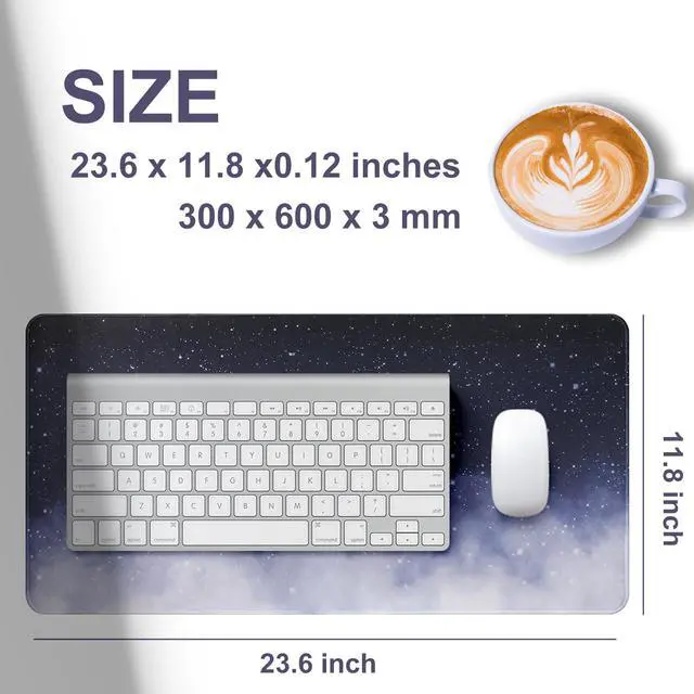 Alt view image 7 of 7 - 11.8x23.6 Inches Large Gaming Mouse Pad Mat with Stitched Edge Non-Slip Rubber Base Washable Resilient for Office Computers Laptop Table Mouse Pads Mats Accessory (Starry Sky)