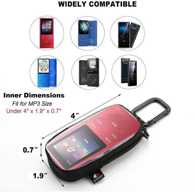 Alt view image 5 of 7 - MP3 Player Case Storage Bag Compatible with Sony NWE394 MP3 Player, Carry Case Protective Bag MP3 Player Organizer with Clear Window (4'' x 1.9'' x 0.7'')