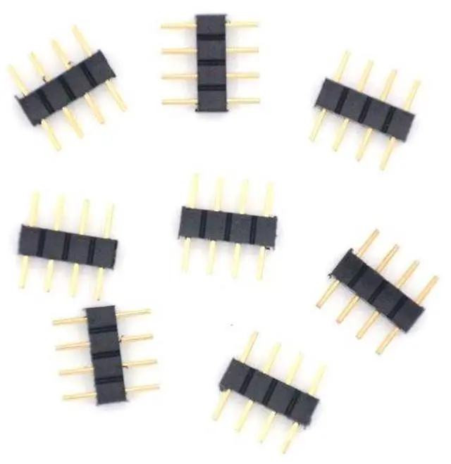 Alt view image 3 of 6 - 2 pcs Black 4 Pins LED Splitter Cable LED Strip Connector 3 Way Splitter Y Splitter for One to Three RGB 5050 3528 Light Strips with 8 Male 4 Pin Plugs