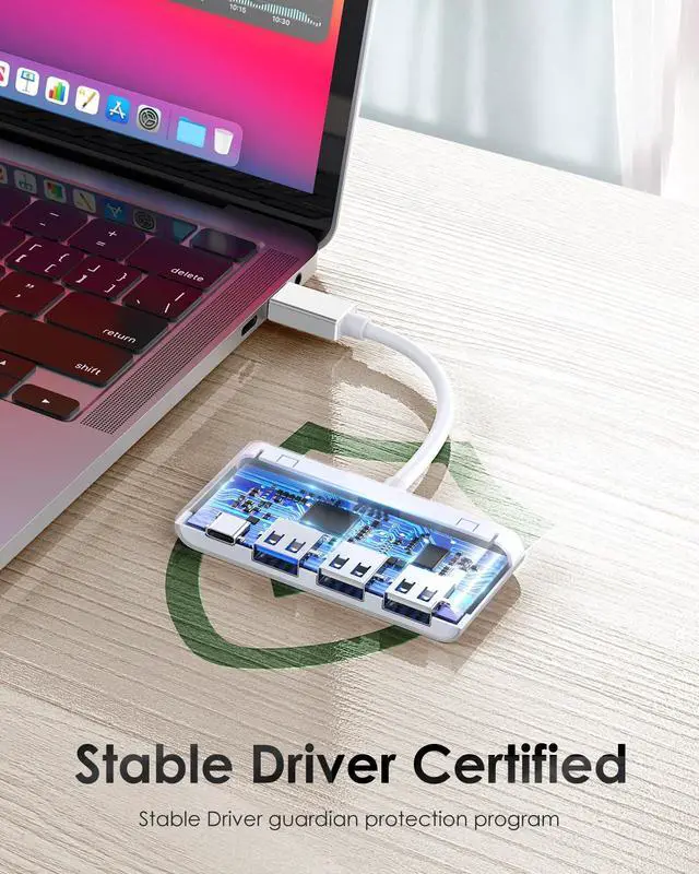 Alt view image 4 of 7 - USB C Hub 4-in-1 with 100W PD, Type-C Multiport Adapter for 2016-2026 MacBook Pro/Air(M1-M5), iPad, Surface, ChromeBook, More, Aluminum Travel Hub for iPhone 15-17 (C13, Silver)