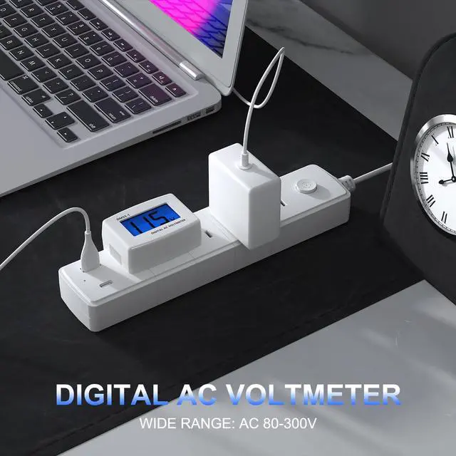 Alt view image 2 of 7 - Electric Voltage Tester AC 80-300V, LCD Display Flat Plug Voltmeter Electrical Outlet Tester Plug in Digital Voltage Meter
