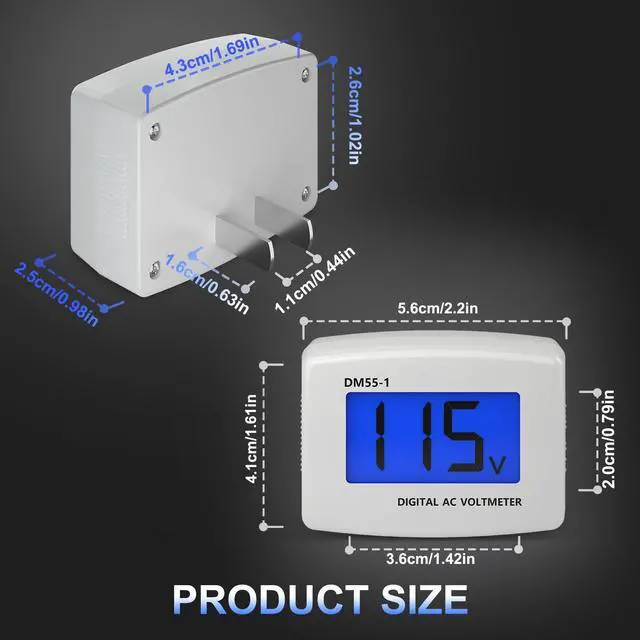 Alt view image 7 of 7 - Electric Voltage Tester AC 80-300V, LCD Display Flat Plug Voltmeter Electrical Outlet Tester Plug in Digital Voltage Meter