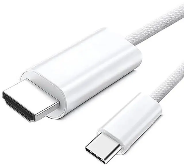 Main image of 4K@60Hz USB C to HDMI Cable 6FT, 1080P High-Speed Type C to HDTV Adapter, Compatible with Thunderbolt 4/3, iPhone 15/ Pro, Pad, MacBook/Pro, Galaxy S8-S23, White