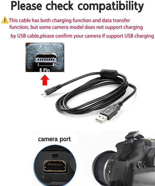 Alt view image 5 of 7 - 3.3Ft USB Cable for Olympus Camera CB-USB7 Compatible with Olympus Stylus SZ-15 X-900 VG-120 VG-140 VG-145 VR-310 VR-320 VR-330 VR-340 VR-370 VH-210 FE-20 FE45 SP-600UZ