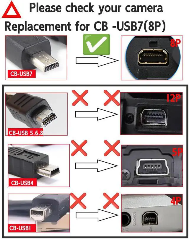 Alt view image 3 of 7 - 3.3Ft USB Cable for Olympus Camera CB-USB7 Compatible with Olympus Stylus SZ-15 X-900 VG-120 VG-140 VG-145 VR-310 VR-320 VR-330 VR-340 VR-370 VH-210 FE-20 FE45 SP-600UZ