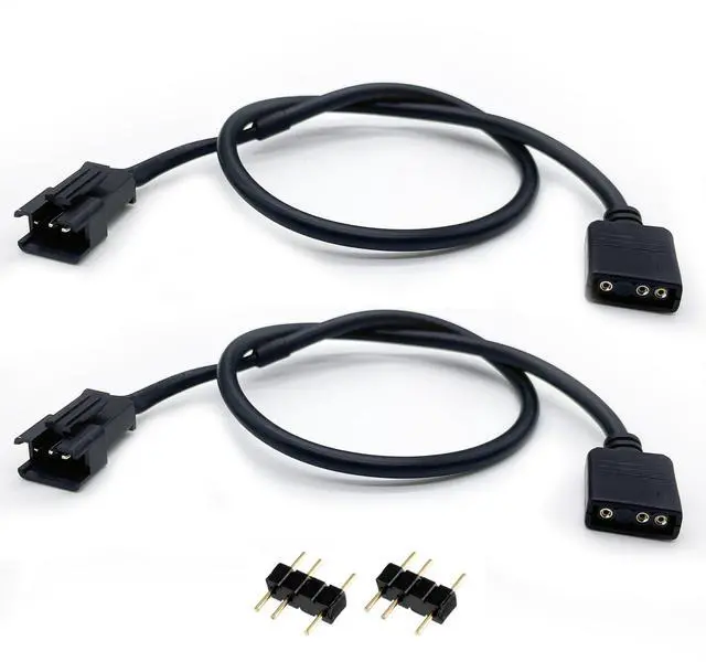 Main image of 1-to-1 ARGB Extension Cable, 5V 3-pin to JST SM 3Pin Male Adapter Cable, 5V 3-Pin Digital Addressable RGB Extension Cable, 1 to 1 Male ARGB Cable, 11.8 Inches, 2-Pack
