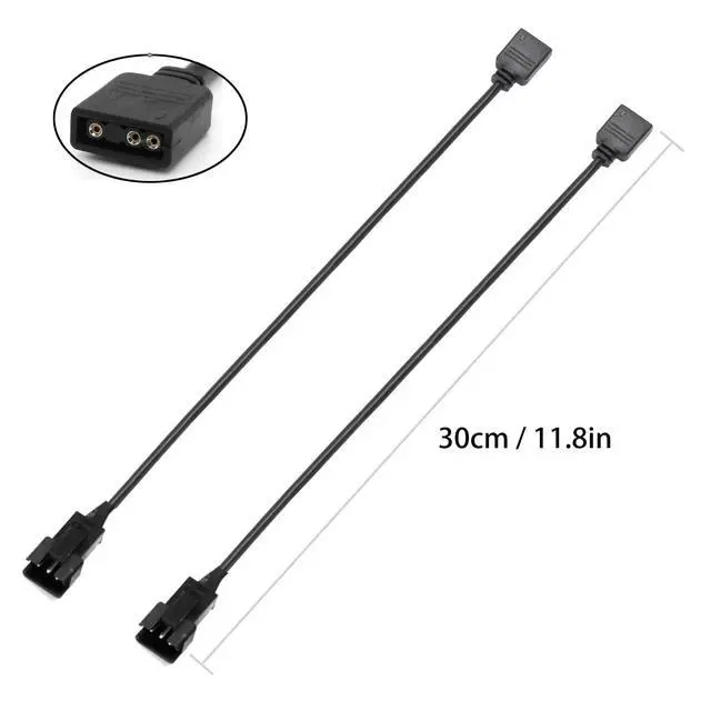 Alt view image 3 of 6 - 1-to-1 ARGB Extension Cable, 5V 3-pin to JST SM 3Pin Male Adapter Cable, 5V 3-Pin Digital Addressable RGB Extension Cable, 1 to 1 Male ARGB Cable, 11.8 Inches, 2-Pack