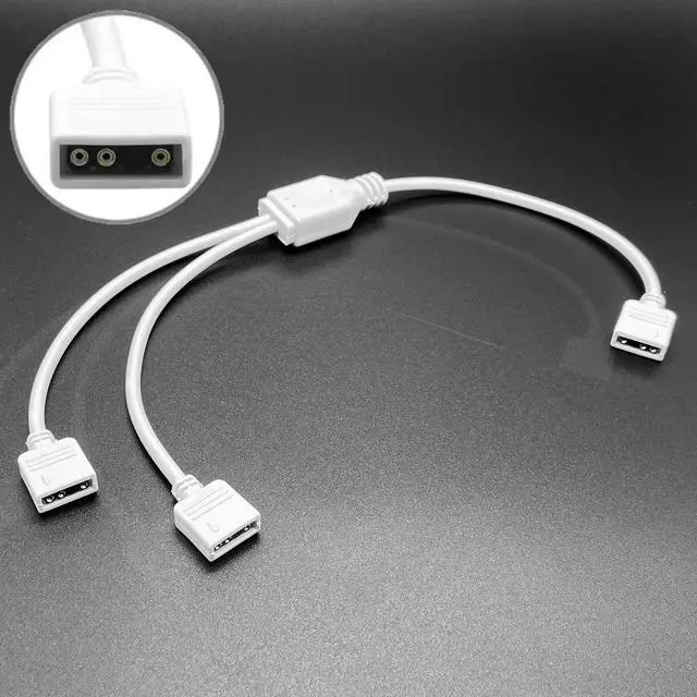 Alt view image 3 of 7 - 2PCS White ARGB Spliter Cables, 5V 3-Pin Addressable RGB 1-to-2 Y Spliter Cables, for Computer Chassis, 1 to 2 ARGB Cables, 1-to-2 ARGB Extension Cables, 11.8 Inches
