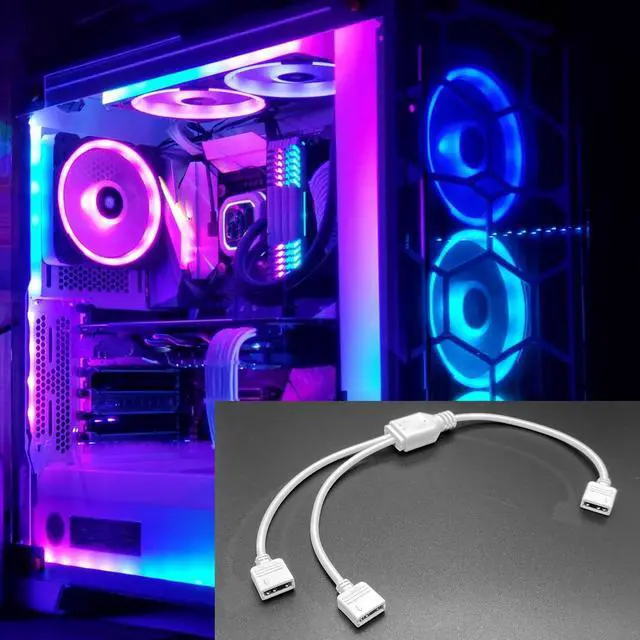 Alt view image 6 of 7 - 2PCS White ARGB Spliter Cables, 5V 3-Pin Addressable RGB 1-to-2 Y Spliter Cables, for Computer Chassis, 1 to 2 ARGB Cables, 1-to-2 ARGB Extension Cables, 11.8 Inches