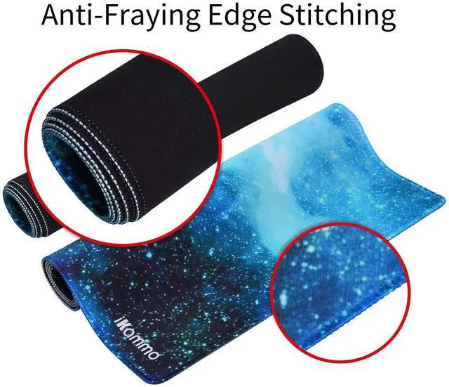 Alt view image 4 of 7 - Large Galaxy Desk Mat Mouse Pad Big DeskPad Desk Cover Extended Cute Computer Mouse Pad XXL Big Office Desk Mouse Mat/Pad with Waterproof Surface-Optimized Gaming Surface (XXL-038, Blue Galaxy)