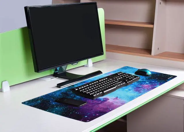 Alt view image 7 of 7 - Large Galaxy Desk Mat Mouse Pad Big DeskPad Desk Cover Extended Cute Computer Mouse Pad XXL Big Office Desk Mouse Mat/Pad with Waterproof Surface-Optimized Gaming Surface (XXL-038, Blue Galaxy)