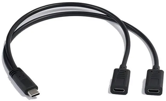 Main image of USB C Y Splitter Charge Cable, 1 Feet USB Type C Male to 2 Dual USB Type C Female Y Splitter Extension Charging Cable(Only for Charging) (Typec Male to Dual Female)