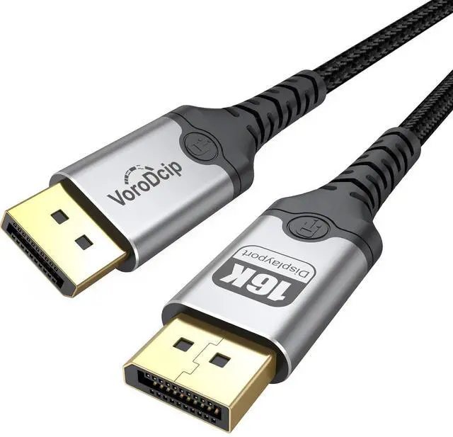 Main image of DisplayPort 2.1 Cable 6 ft, 80Gbps DP up to 16K@60Hz, 8K@120Hz, 4K@240Hz, 2K@300Hz, 1080P@360Hz Display Port Cord for Gaming Desktop Laptop RTX 5050-5090 RX 9060/70 XT Graphics Card Dock to Monitor