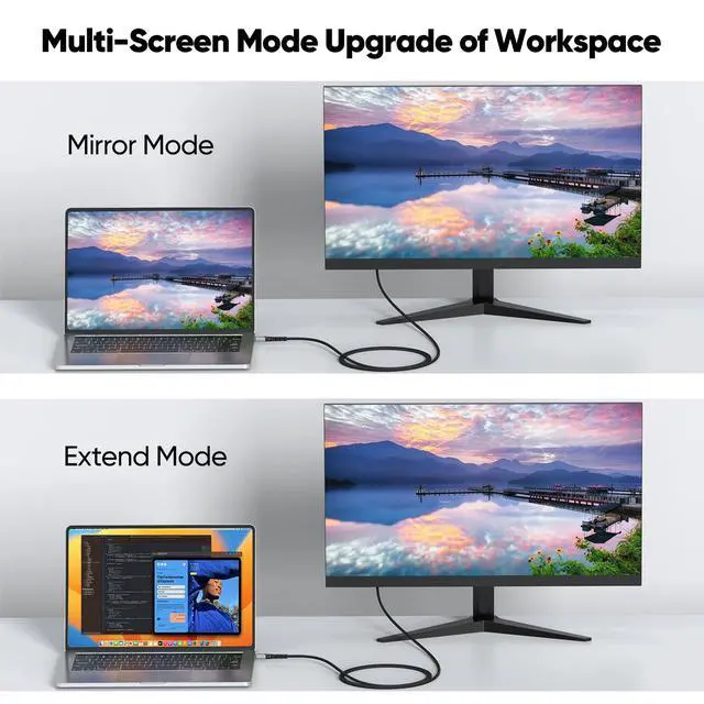 Alt view image 7 of 7 - DisplayPort 2.1 Cable 6 ft, 80Gbps DP up to 16K@60Hz, 8K@120Hz, 4K@240Hz, 2K@300Hz, 1080P@360Hz Display Port Cord for Gaming Desktop Laptop RTX 5050-5090 RX 9060/70 XT Graphics Card Dock to Monitor